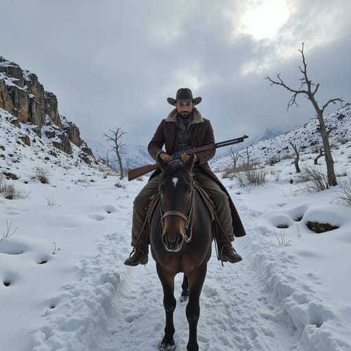 AI generated image - snowy horse ride